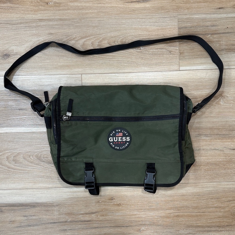 Vintage Guess Sport "Big On Life, Big On Living"  Messenger Bag